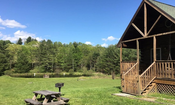 Laurel Springs Cabin | Pond, fireplace, WIFI, No Pets, near Blue Ridge Parkway