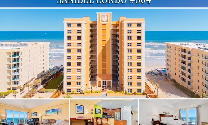 Daytona Beach Shores Condo | Pool/Beach Open!Sanibel Condo - Direct Oceanfront #804
