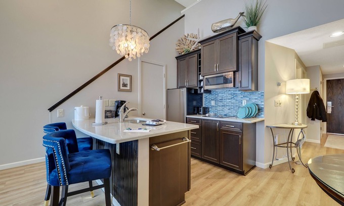 Charlevoix Condo | Premier 2BR Edgewater Stay | Downtown Charlevoix | Pool, Hot Tub, Sauna