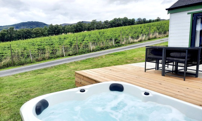 Pitlochry Cottage | Premium Woodland Lodge with Hot Tub and Woodburner