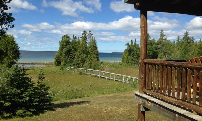 St Ignace Cabin | Private 4 Acre Home on Lake Michigan Minutes From Action In Downtown St. Ignace.
