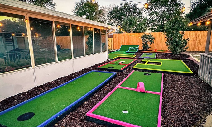 Pensacola House | Private 4-bed/3 bath house with putt-putt golf, heated pool, and hot tub.
