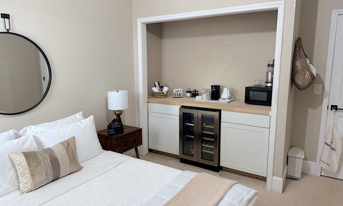 Grayson House | Private bed and bathroom with partition and own entrance.
