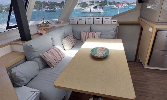 Norman Island Boat Rental | Private Boat, 40ft Modern Catamaran on on Turquise water