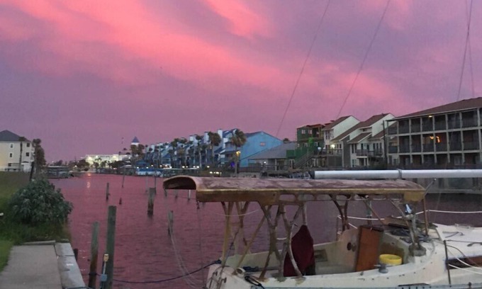 Corpus Christi Condo | Private deck on waterfront