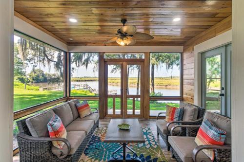 Darien House | Private Dock and Porch Riverfront Darien Cottage