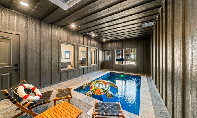 Pigeon Forge Cabin | Private Indoor Pool, Arcade & Hot Tub in a Chic Smoky Mtn Cabin
