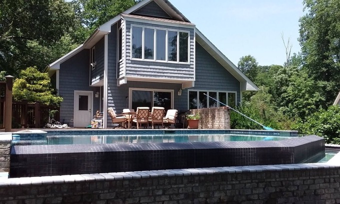 Reedville House | Private infinity pool, plus your own dock, kayaks, and bikes on the waterfront!