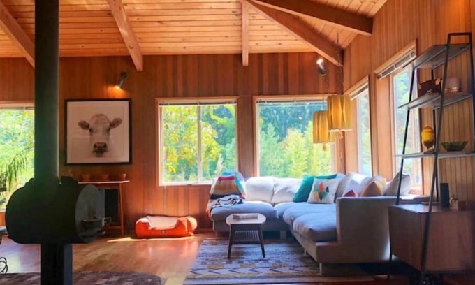 Stanwood Cabin | PRIVATE MID CENTURY MODERN CEDAR CABIN