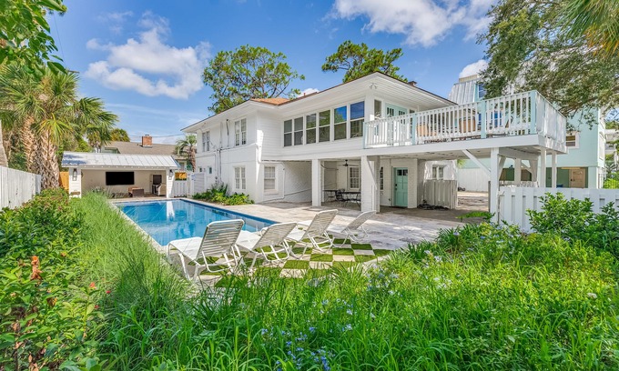 Tybee Island House | Private Pool Oasis! - Palm Terrace