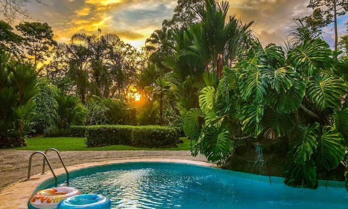 Dominical Apartment | Private suite 102 with beautiful gardens, shared pool and BBQ area!