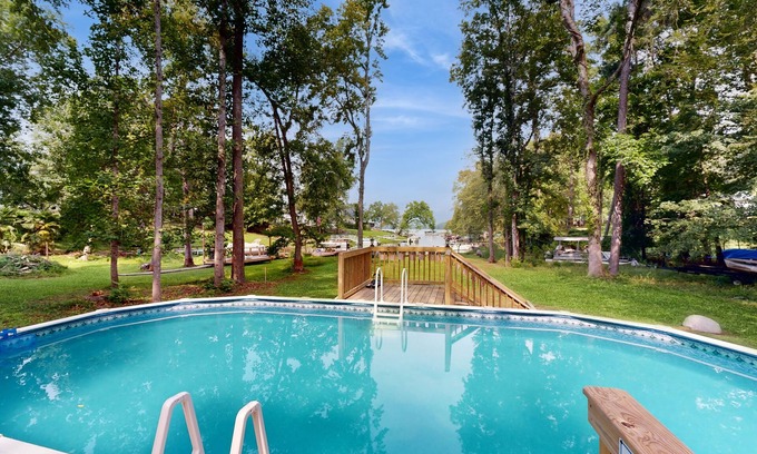 Newberry Shores House | Private Sunset Home on the Lake with deck and private pool