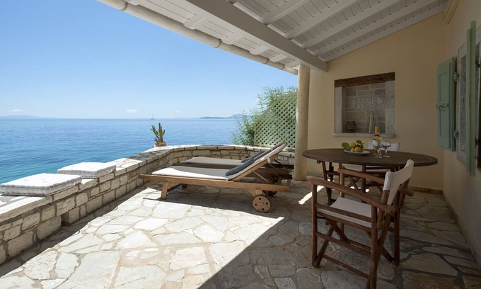 Katavolos Villa | Private Villa Directly On Water Front Of kaminaki beach, Corfu