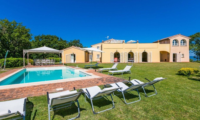 Cecina Valley Villa | Private Villa with A/C, WIFI, private pool, TV, patio, pets allowed, panoramic view, parking