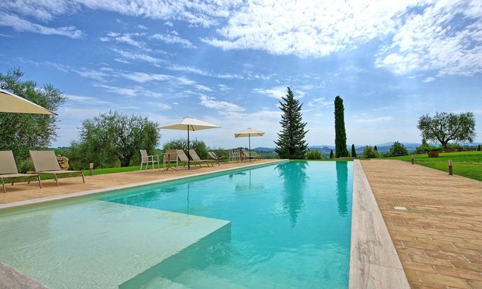 Sarteano Villa | Private Villa with sauna, A/C, WIFI, private pool, TV, panoramic view, close to Montepulciano
