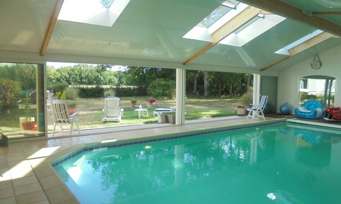 Le Cellier House | Property with heated indoor pool all year round, even in winter