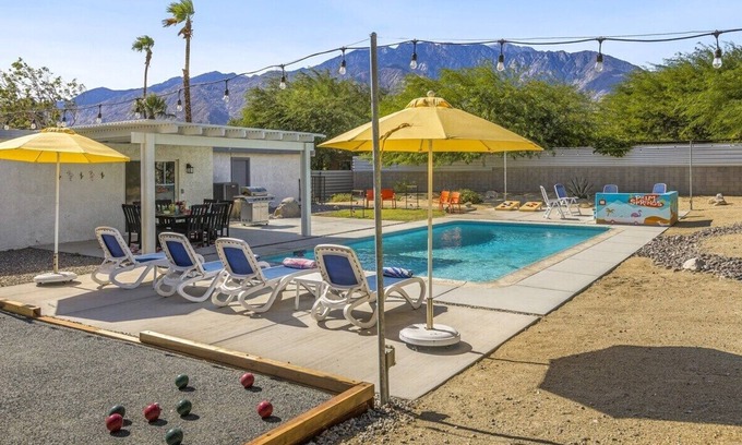 Desert Park Estates House | PS I Love You - Elegant Design, Cozy Fire Pit & Poolside Bliss