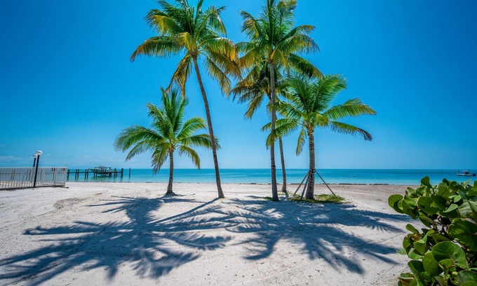 Marathon Villa | PS Sandy Beach, Pool View, dock, WiFi, Tennis, Jacuzzi, arrive any day, tropical