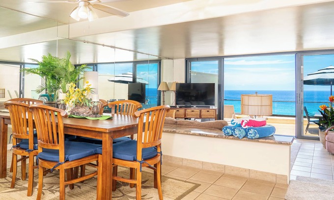 Princeville Condo | Pu'u Poa #305: 2 Bdrm/2 bath Direct Ocean & Sunset Views. Whale Watching!
