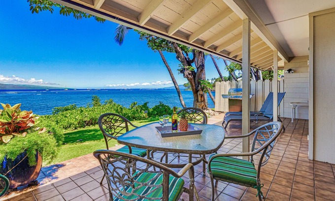 Historic Lahaina Front Street House | Puamana 38-4 Oceanfront: 1 BR, 2 BA Townhouse in Lahaina, Sleeps 4