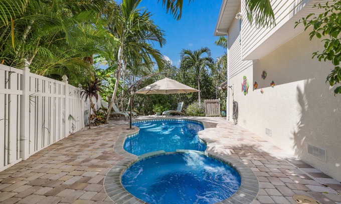 Anna Maria House | Quiet Canal Home, Walking Distance to Bay Beach, Heated Pool!