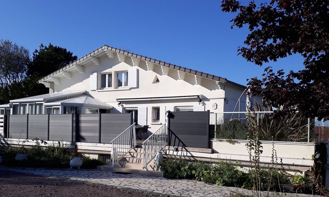 Ver-sur-Mer Cottage | quiet comfort cottage, sea view, terraces and heated indoor pool