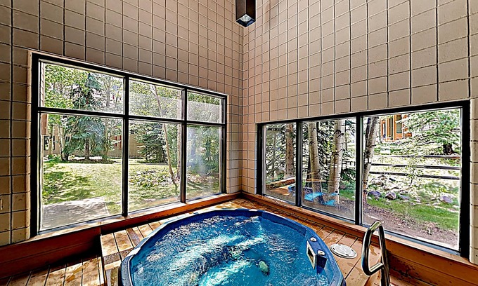 Mountain House Condo | Rare mountain condo with fireplace & washer/dryer - pool, hot tub & sauna access