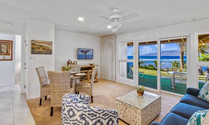 Historic Lahaina Front Street Condo | Rare Oceanfront One Bedroom Puamana Unit 46-3
