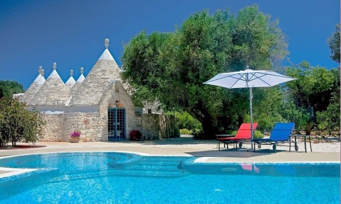 Ceglie Messapica Villa | Rare Trullo Villa, optional Heated PrivatePool, hotub 6Acres Olive, Full Air-con