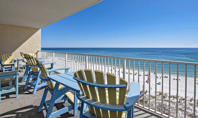 Gulf Shores Condo | Rates Dropped ~ San Carlos 706 ~ All Tile ~ Sleeps 9 ~ Gulf Front ~ Great Location/Amenities