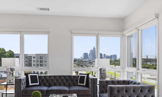 Optimist Park Apartment | Reluxme | 2BR Apt in NoDa, Queen Beds, City Views