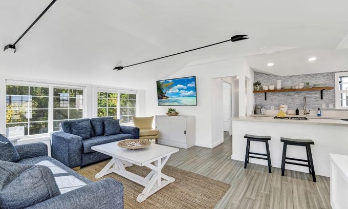Avalon House | Remodeled A-Frame With Two Private Patios and Views Mountain Casino and peek-a-boo ocean views