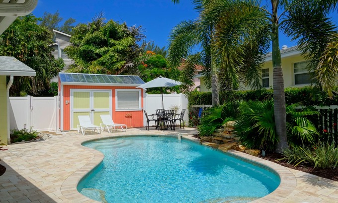 Anna Maria House | Remodeled Duplex with Heated Pool! 2 Blocks to Beach!
