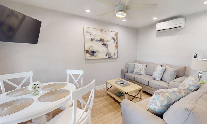 Madeira Beach Condo | Remodeled Florida Beach Cottage with Private Patio Area. Relax at the Pool. Walk Over to the Beach.