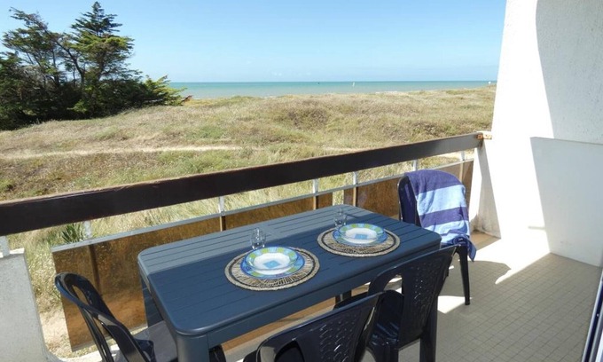 Notre-Dame-de-Monts Apartment | Renovated apartment, 2 bedrooms, balcony, parking, sea view