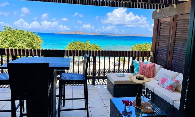Red Hook Condo | Renovated Beachfront Penthouse on Sapphire Beach with washing machine and dryer.