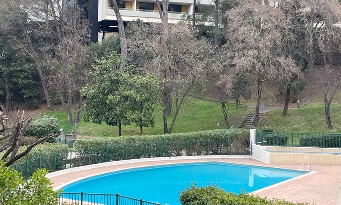 La Bocca Nord Apartment | RESIDENCE LES PALMIERS BEL APPARTEMENT IN RESIDENCE: Swimming pool and tennis court
