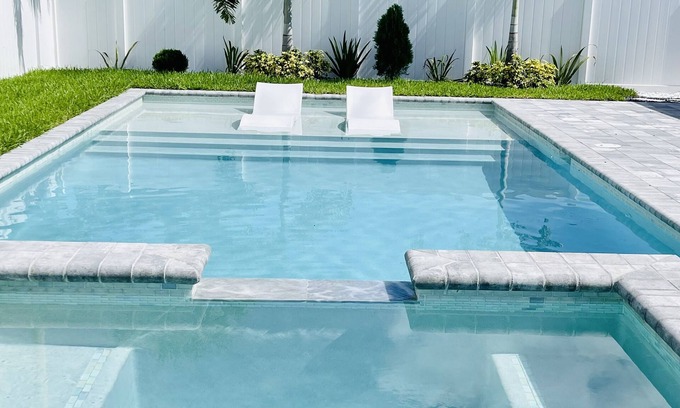 Garden Isles House | Resort 561-Saltwater heated pool & spa.