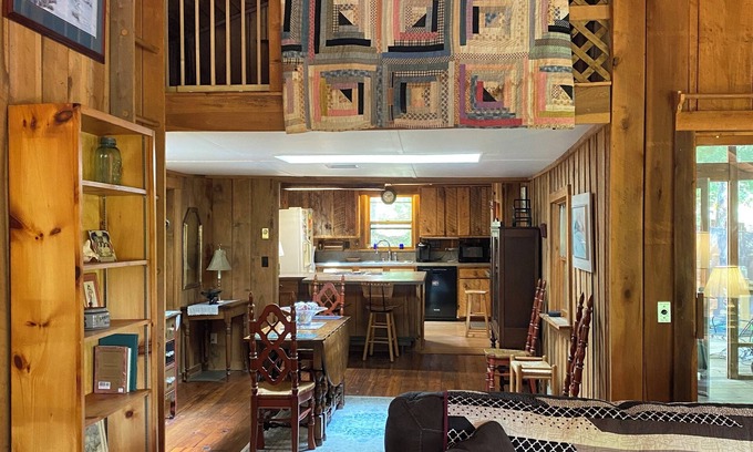 Rockbridge Baths Cabin | Retreat by the RivahnExperience this three bedroom custom built cabin, sleeps 8n