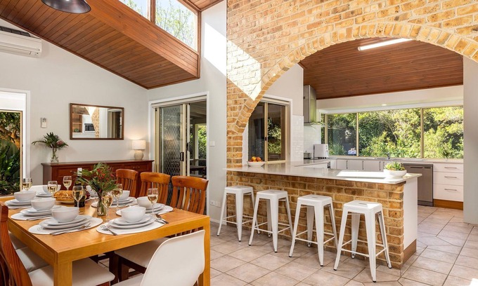 Fingal Bay House | Retreat on Pebble - walk to the beach, a large pet friendly family home