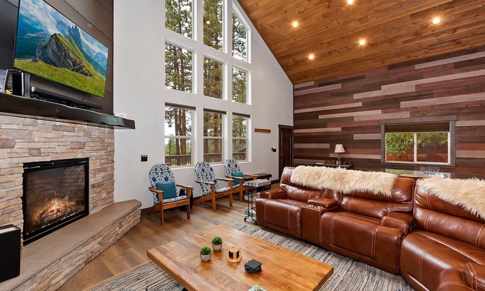 Upper Moonridge Cabin | Ridgecrest Retreat by Destination Big Bear : Luxury Moonridge Cabin with Direct Access to the National Forest! EV Charger!
