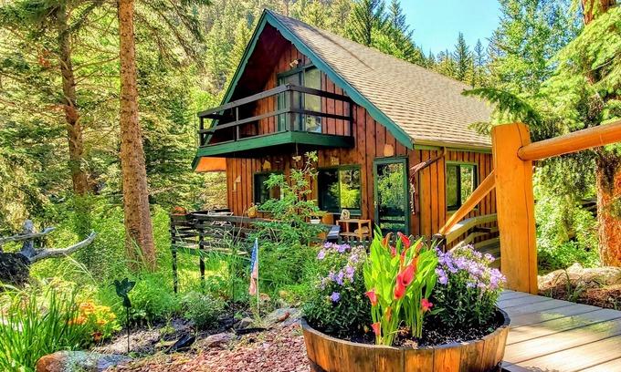 Idaho Springs Cabin | River Front Cabin with Fish Pond
