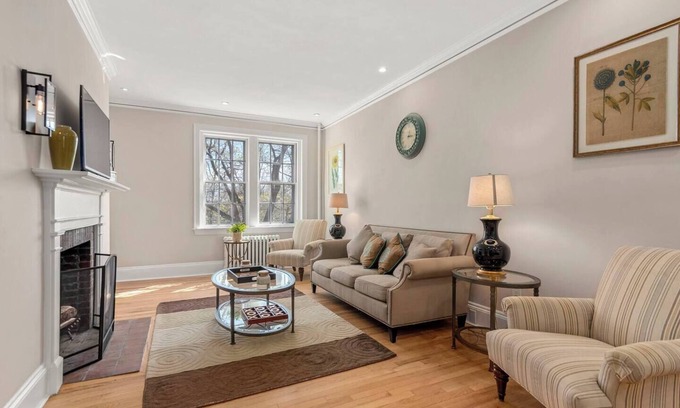 West Cambridge Condo | River Views Harvard Square 2BR with Cozy Fireplace