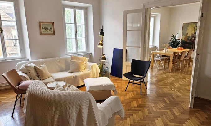 Ljubljana Old Town Apartment | Riverside stay & Castle view Apartment Mara/2 rooms, big living & dining room