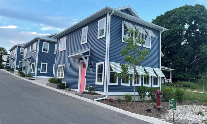 Charlevoix Condo | Riverwalk 100 on Pine Riverntownhome with gourmet kitchen~2 BR can sleep 8.n