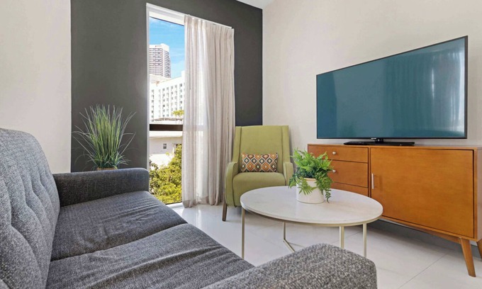 Brickell House | Roami at Habitat Brickell | Pool + Balcony | 1 Bed
