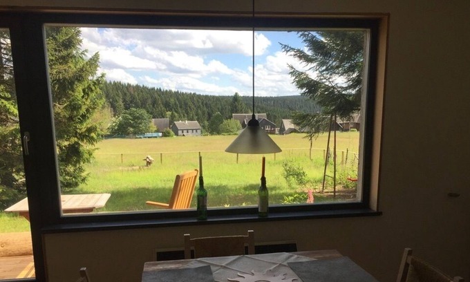 Friedrichshoehe Apartment | Romantic bungalow (56sqm) with a view of the Thuringian mountains