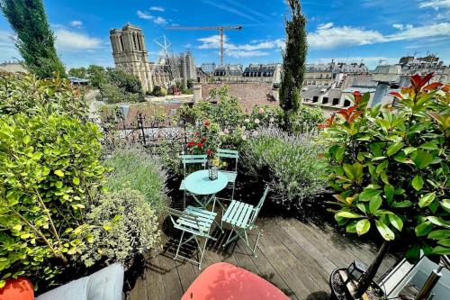 Sorbonne Apartment | Rooftop Triplex with Garden at Notre Dame