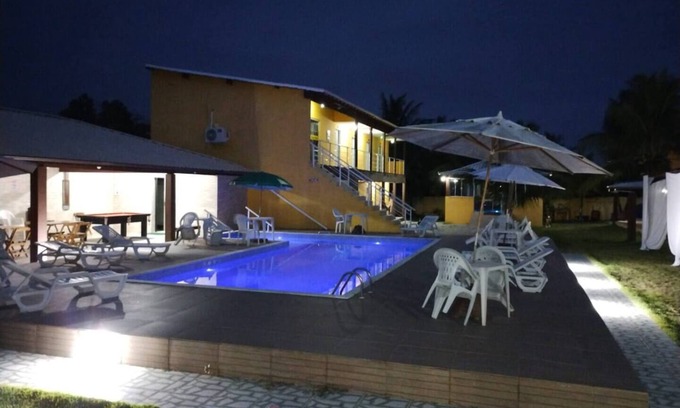 Barra Nova Villa | Room for three people with air conditioning, minibar, smart TV and hammock on the balcony