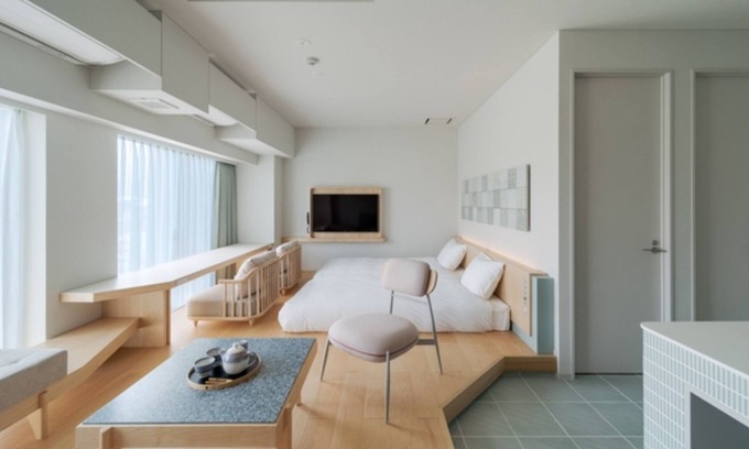 Saijo Hotel | Room only plan Deluxe Room Twin Lounge service /Saijo Ehime